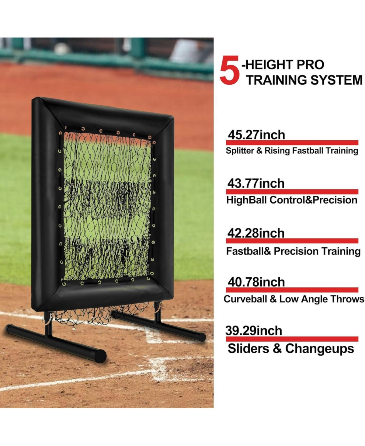 Xo 9-Hole Baseball Pitching Net, Adjustable Strike Zone Trainer with Stakes and Sandbags for Indoor Outdoor Practice