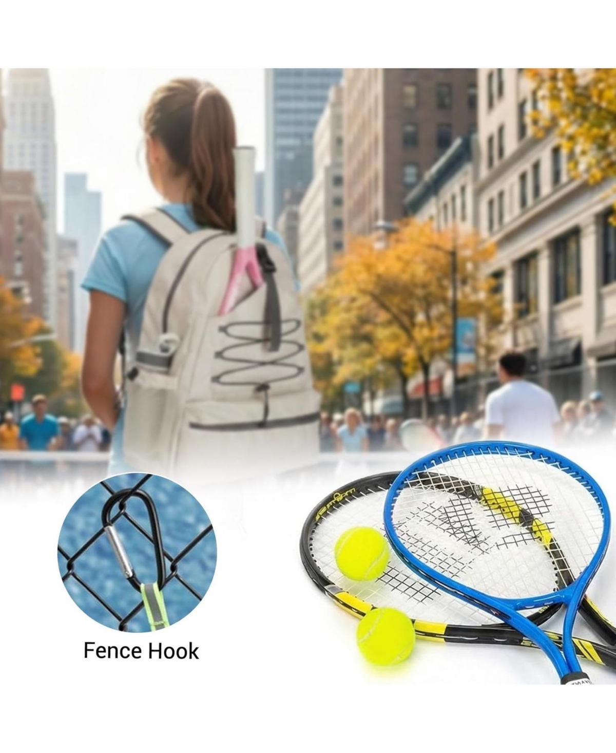 Xo Tennis Backpack, 2 Racket Storage with Shoe Compartment, Large Capacity Sports Bag for Tennis Pickleball Gear
