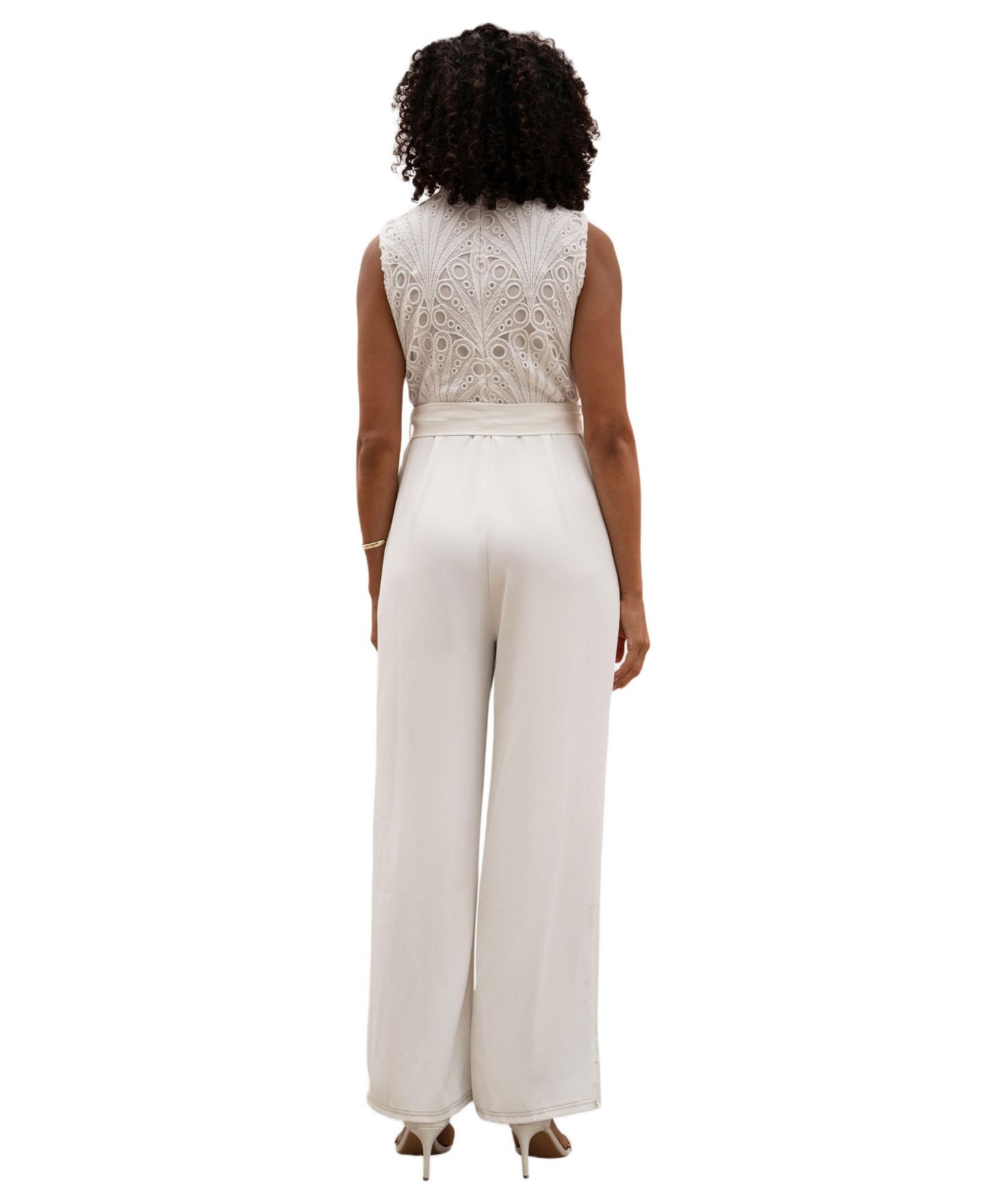 Женский комбинезон Yumi Lace Sleeveless, цвет: Слоновая кость — фото 2