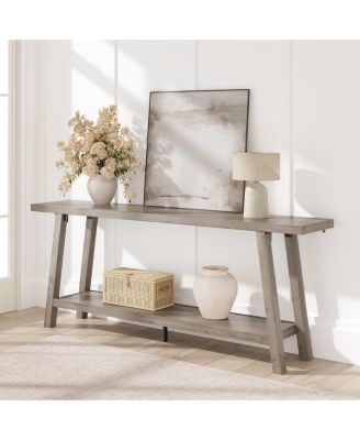 70.87" Long Farmhouse Entryway Tables, Rectangular Couch Table Behind Sofa, 2 Tiers Accent Tables for Hallway, Entrance, Foyer, Living Room