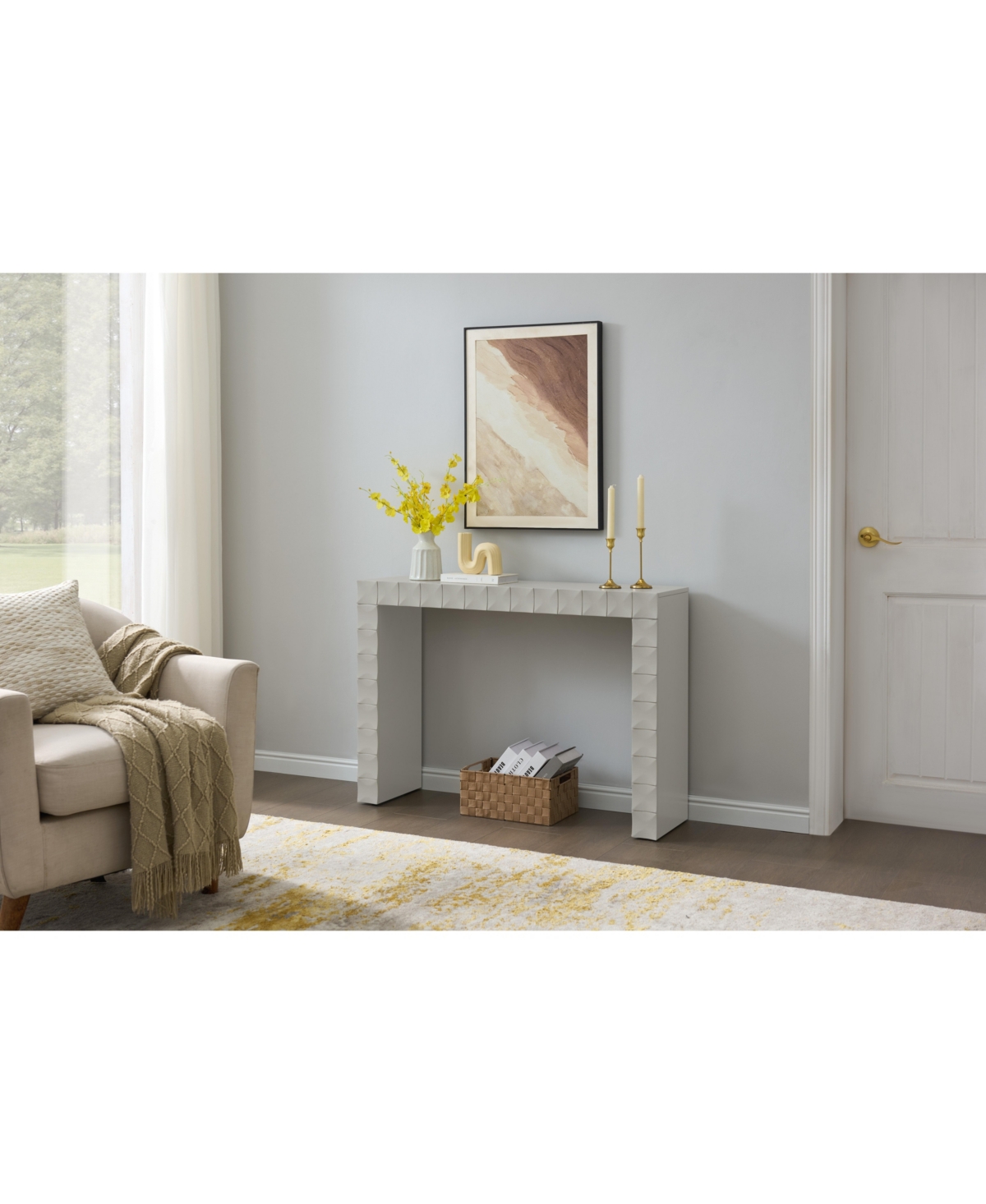 Kings Brand Furniture Turlock Wooden Console Table - Minimalist Sofa Table, Side Entryway and Display