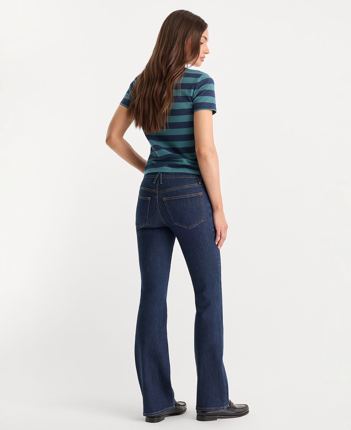 Good American Women's Good Low-Rise Bootcut Jeans view 4 — MAYCSS fashion products