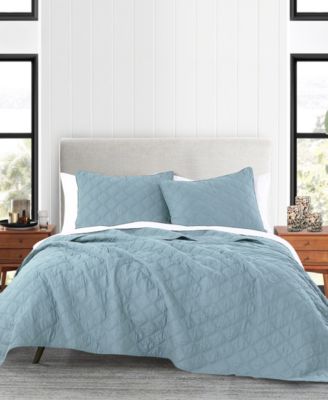 Diamond Cotton 3-Piece Quilt Set, Full/Queen