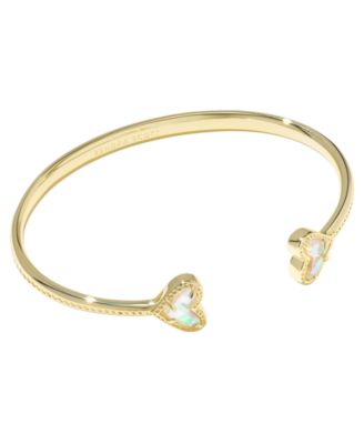 Framed Ari Dichroic Glass Heart Cuff Bracelet 