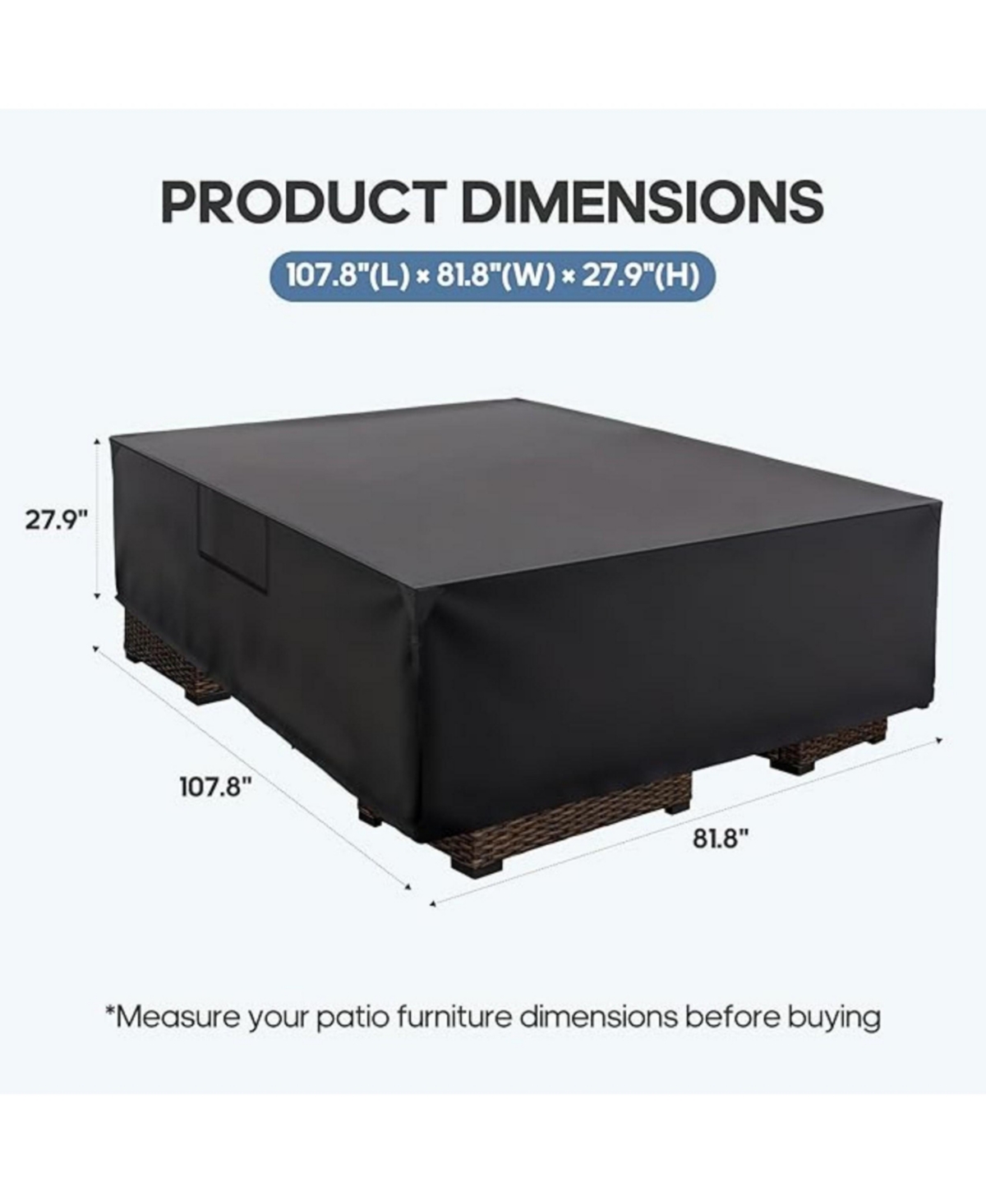 Yiortwo 600D Waterproof Patio Furniture Cover for Outdoor Dining Table and Chairs