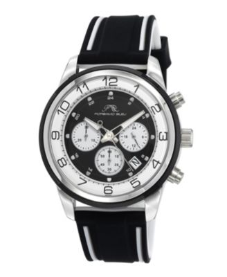 Porsamo Bleu Men's Arthur Silicone Strap Watch 1092BARR - Black