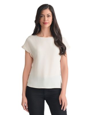Women's Side-Button Short-Sleeve Top