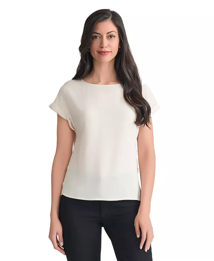 Women's Side-Button Short-Sleeve Top