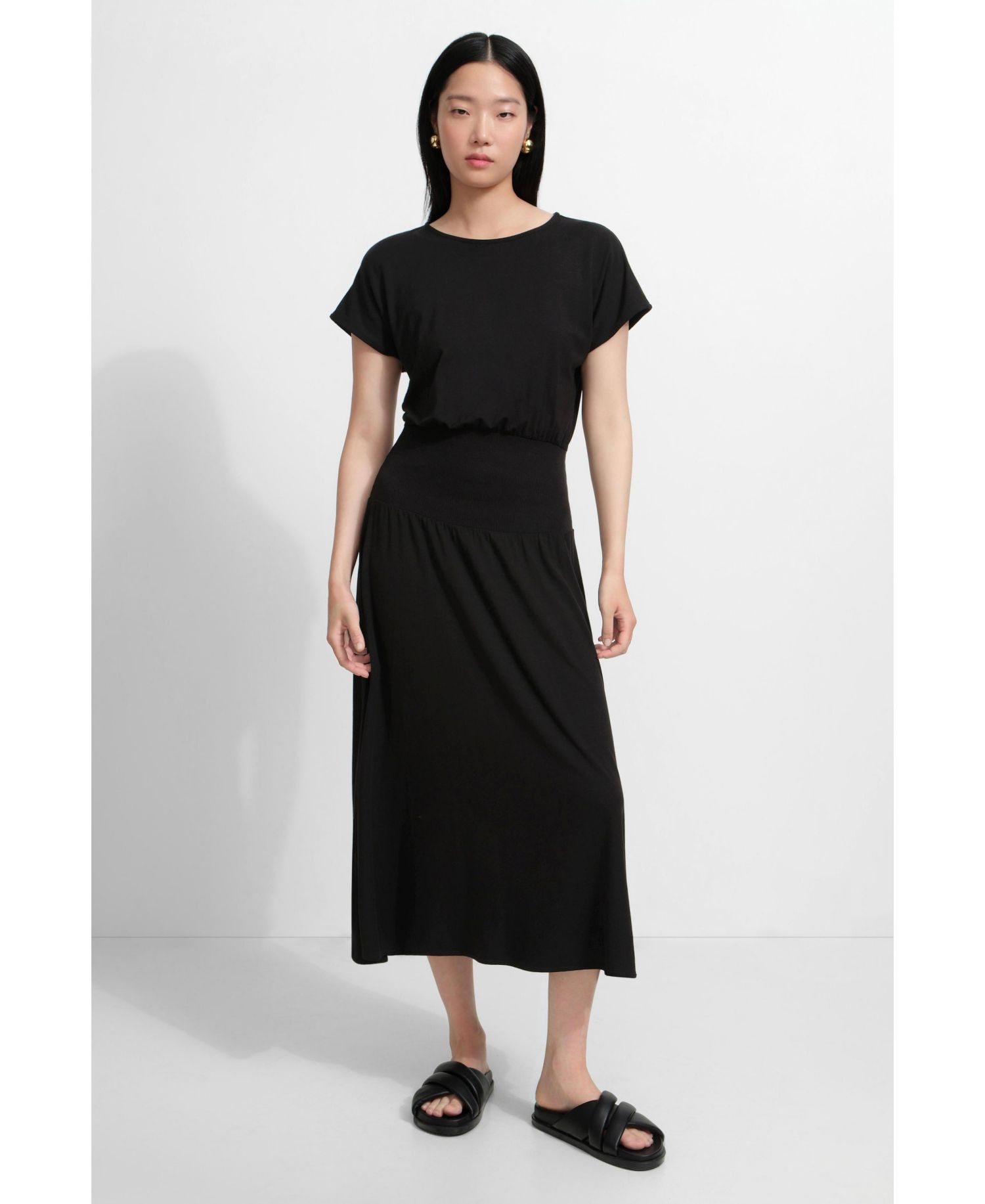 Women's Suvi Scoop-Neck Short-Sleeve Jersey Midi Dress