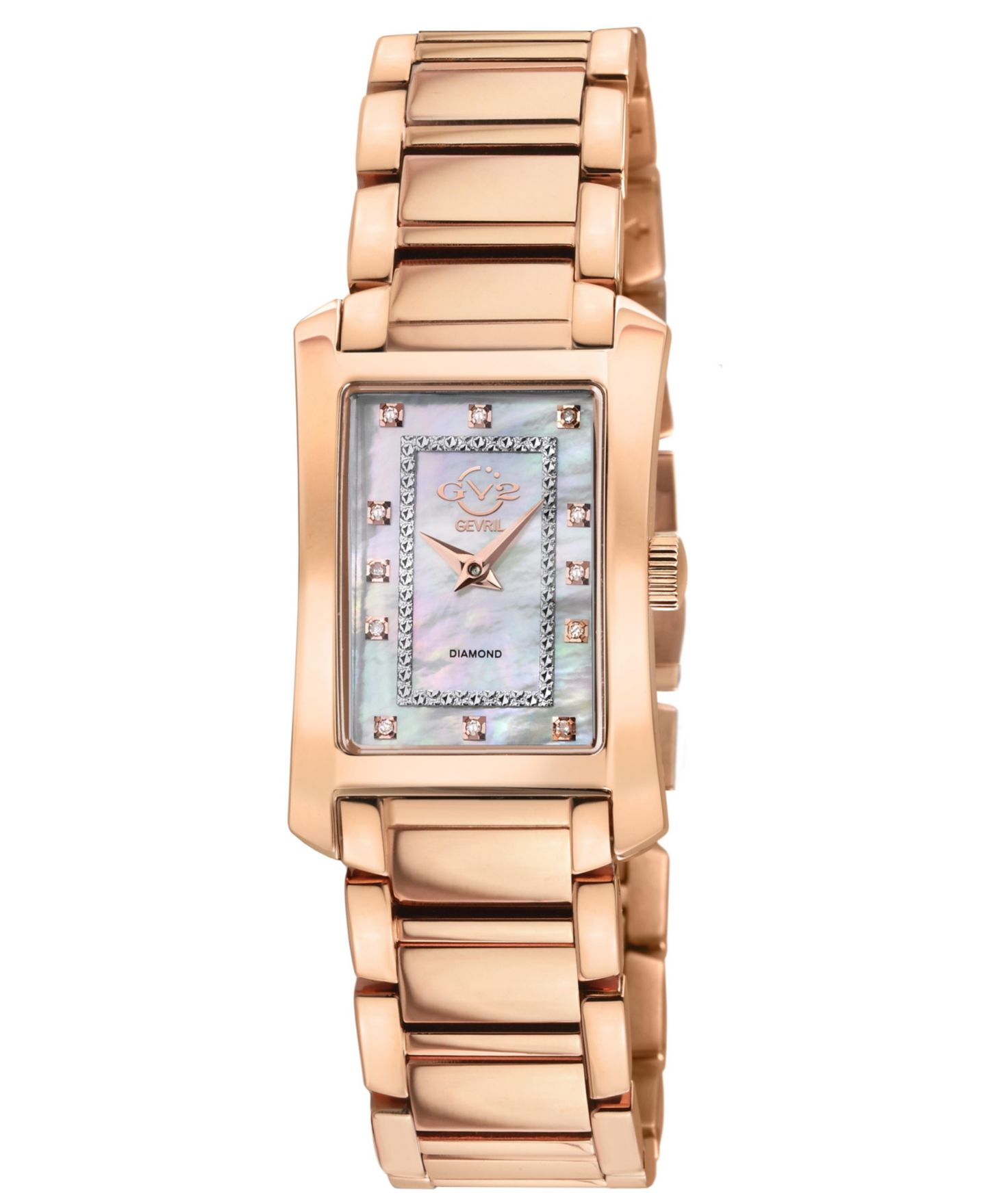 Женские часы GV2 by Gevril Luino Swiss Quartz Diamond IP Stainless Steel Bracelet Watch — фото 1
