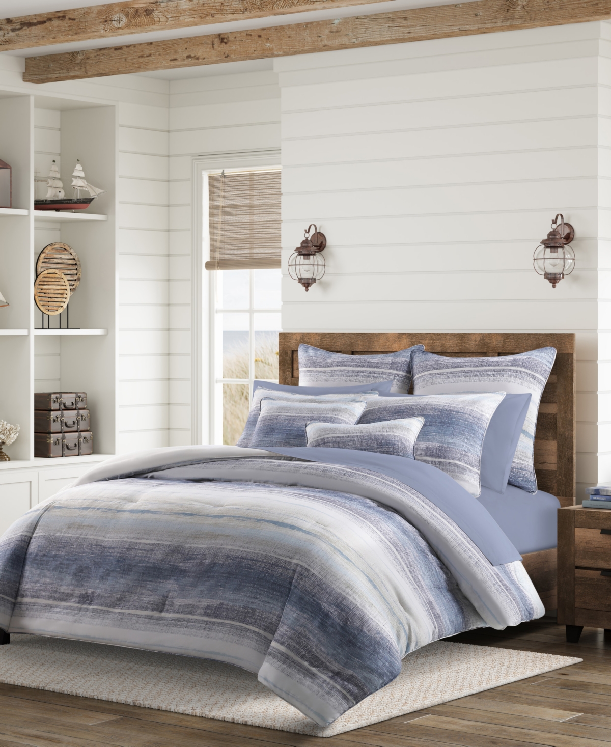 Salt Life Slater Stripe 3-Piece Comforter Set, Full/Queen