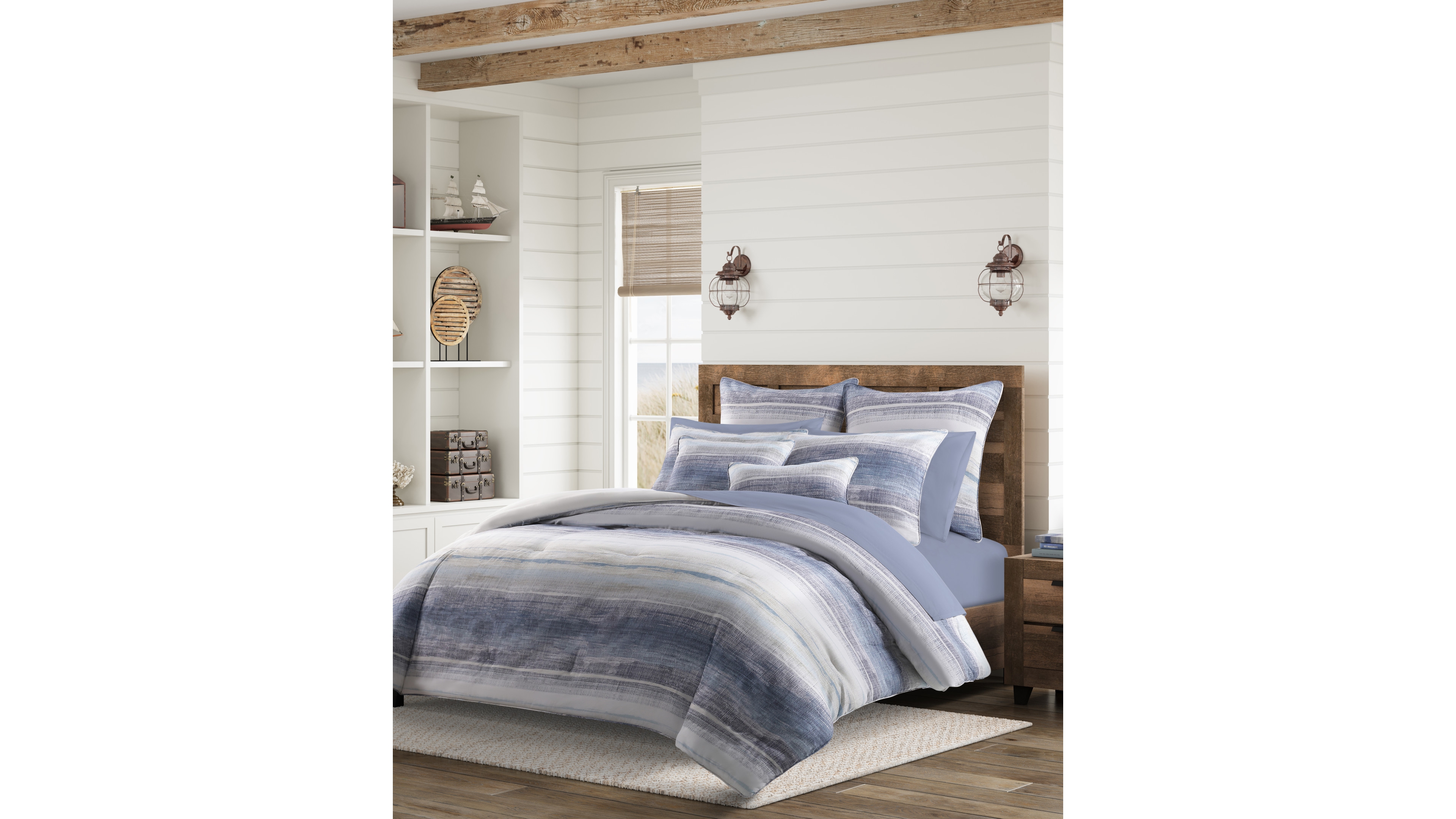Salt Life Slater Stripe 3-Piece Comforter Set, Full/Queen