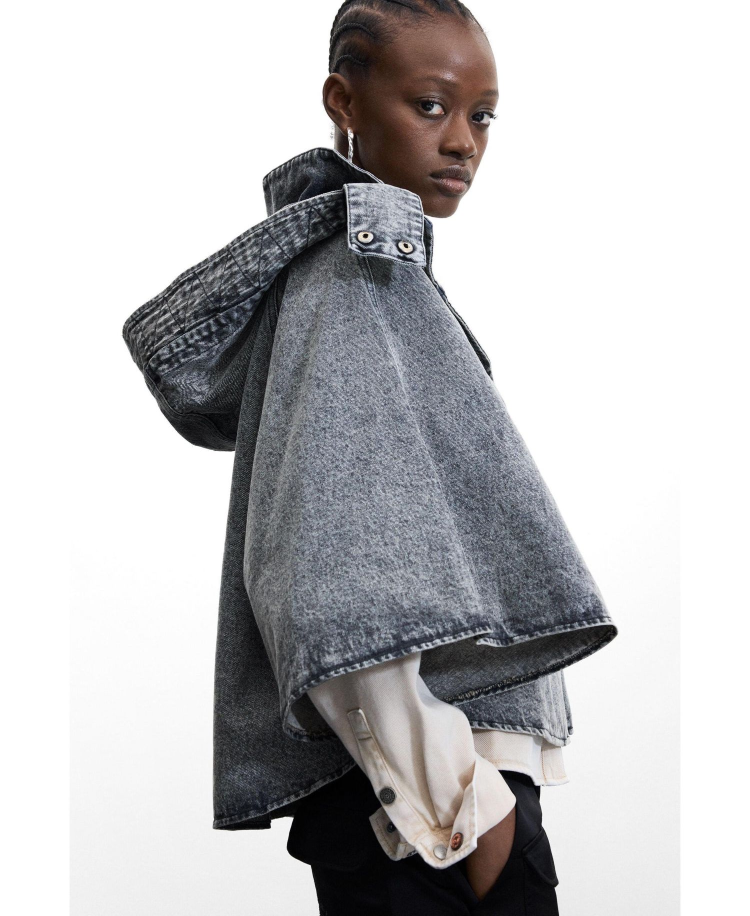 Women's Poncho denim 100% cotton