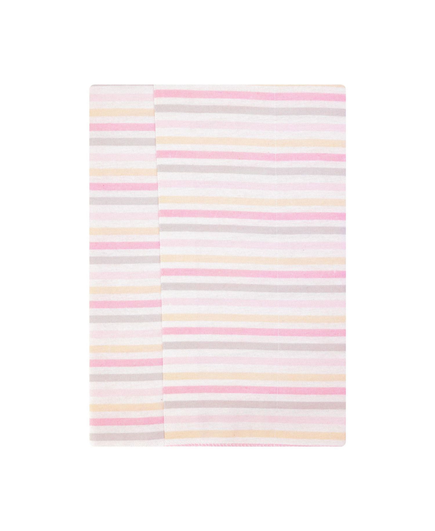 Girl Cotton Poly Flannel Burp Cloths 4-Pack, Elephant