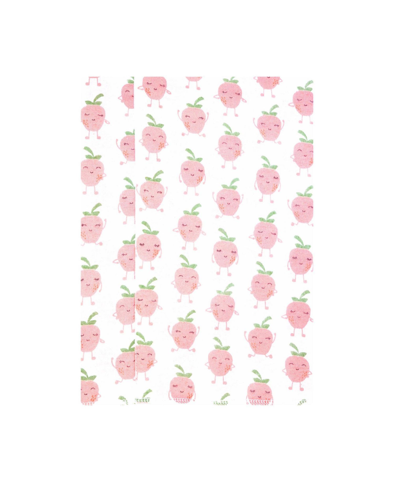 Girl Cotton Poly Flannel Burp Cloths 4-Pack, Happy Strawberries