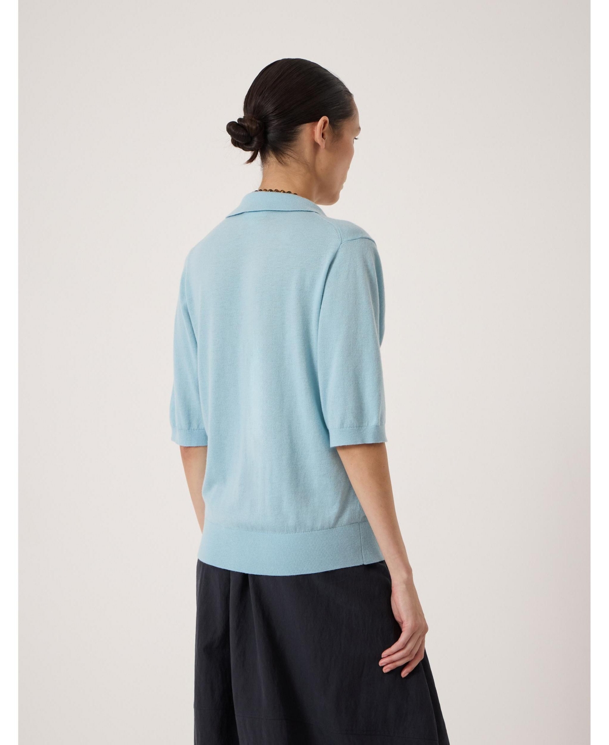 Hush Women's Fine Knit Short Sleeve Polo Top