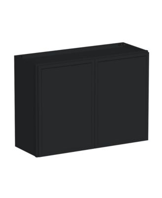 Double Door Short Wall Cabinet with Shelves, Ready to Assemble Kitchen Cabinet with Solid Wood Frame, Soft-Close Slides and Hinge