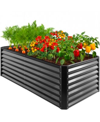 6x3x2ft Outdoor Metal Raised Garden Bed, Planter Box for Vegetables, Flowers, Herbs