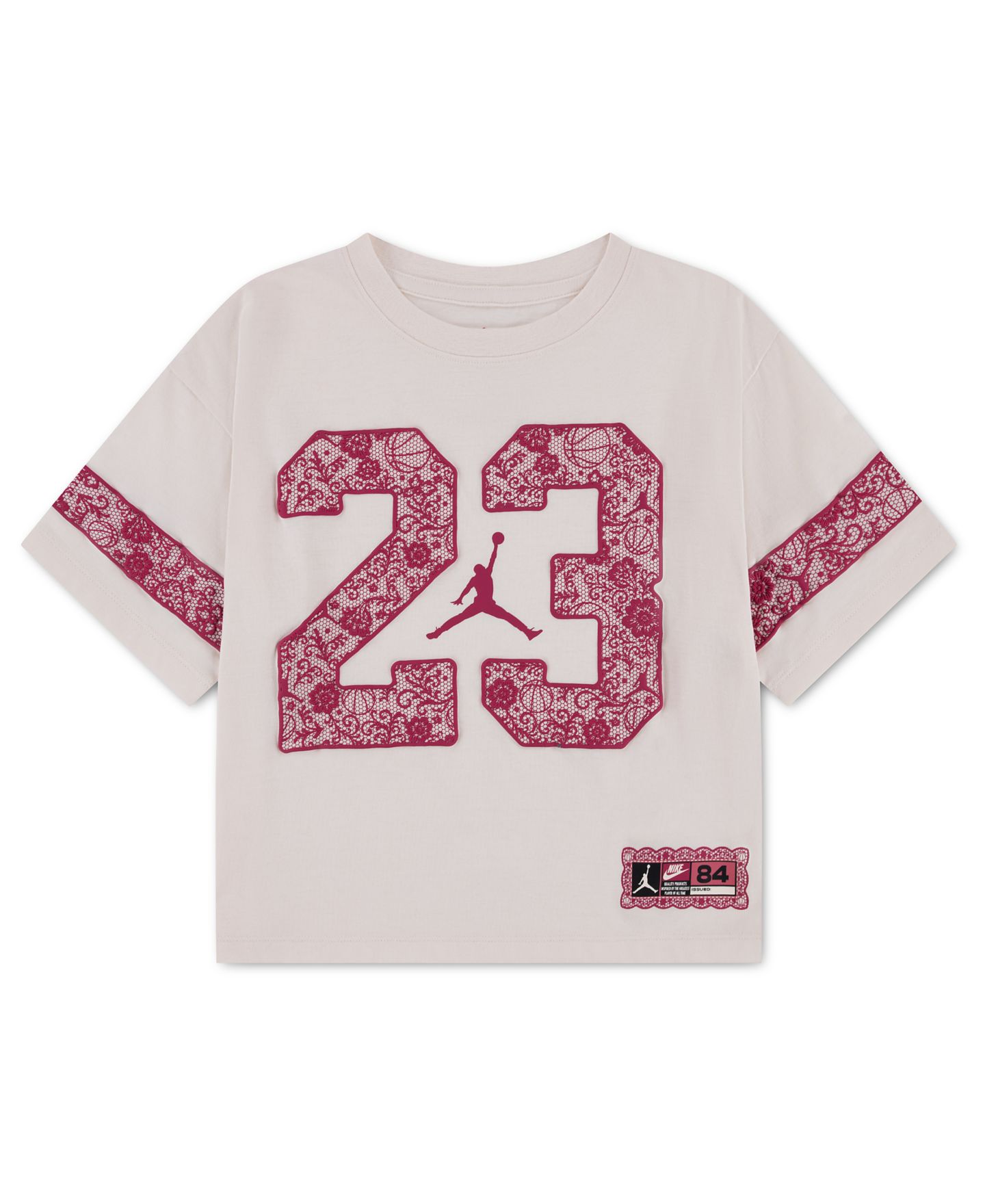 Футболка Jordan Lace 23 Graphic Short-Sleeve T-Shirt для девочек, цвет: Меловой — фото 1