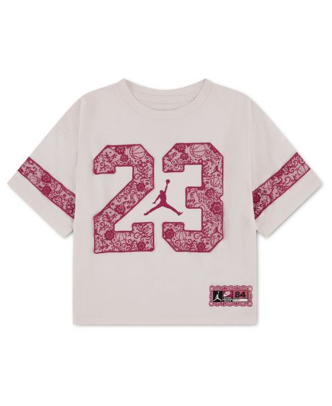 Футболка Jordan Lace 23 Graphic Short-Sleeve T-Shirt для девочек, цвет: Меловой
