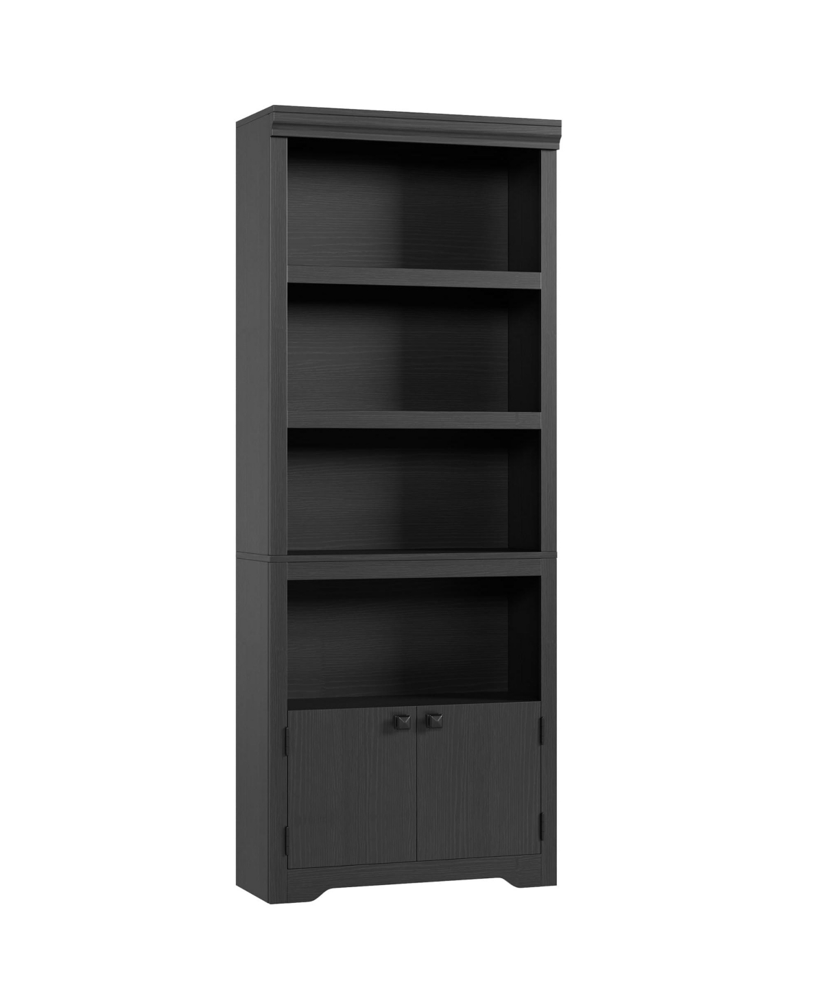 gaomon 5 Tier Farmhouse Bookshelf 69 Inch Tall with 2 Doors and Adjustable Shelves Anti-Slip Storage Rack for Home Office Living Room Library