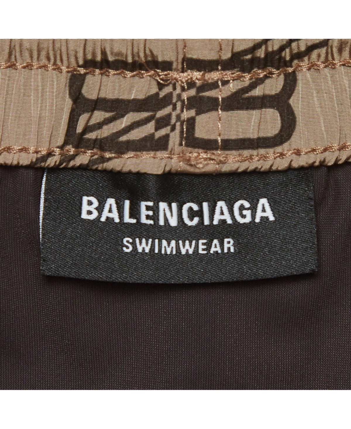 Pre-Owned Balenciaga Men's Bb Monogram Nylon Swim Shorts