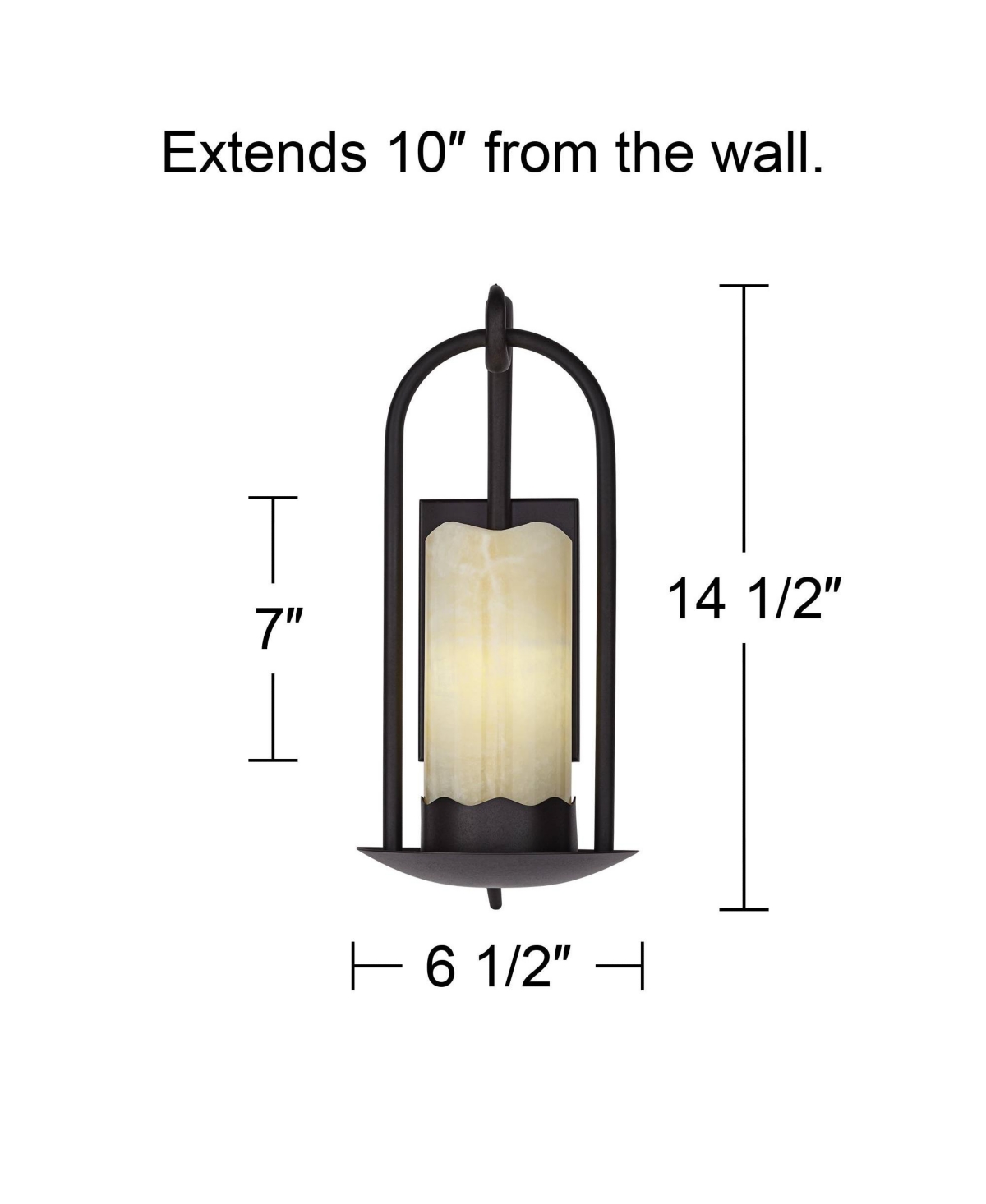 Franklin Iron Works Rustic Wall Light Sconces Set of 2 Hardwire 6 1/2" Fixture Faux Candle for Bedroom Bedside Living Room Hallway
