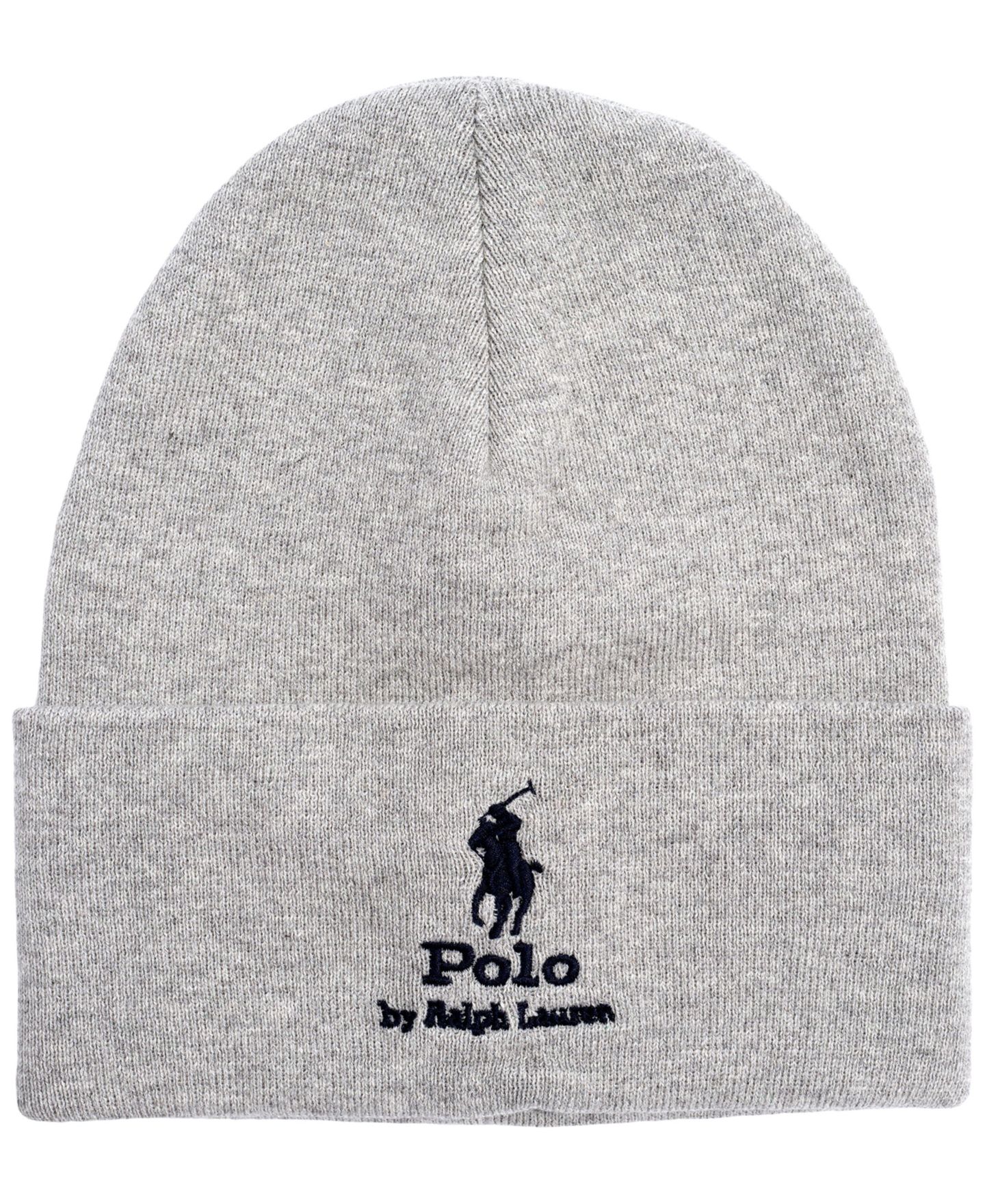 Мужские шапки Polo Ralph Lauren Silhouette Polo Pony Beanie Hat, цвет: Меланжевый — фото 1