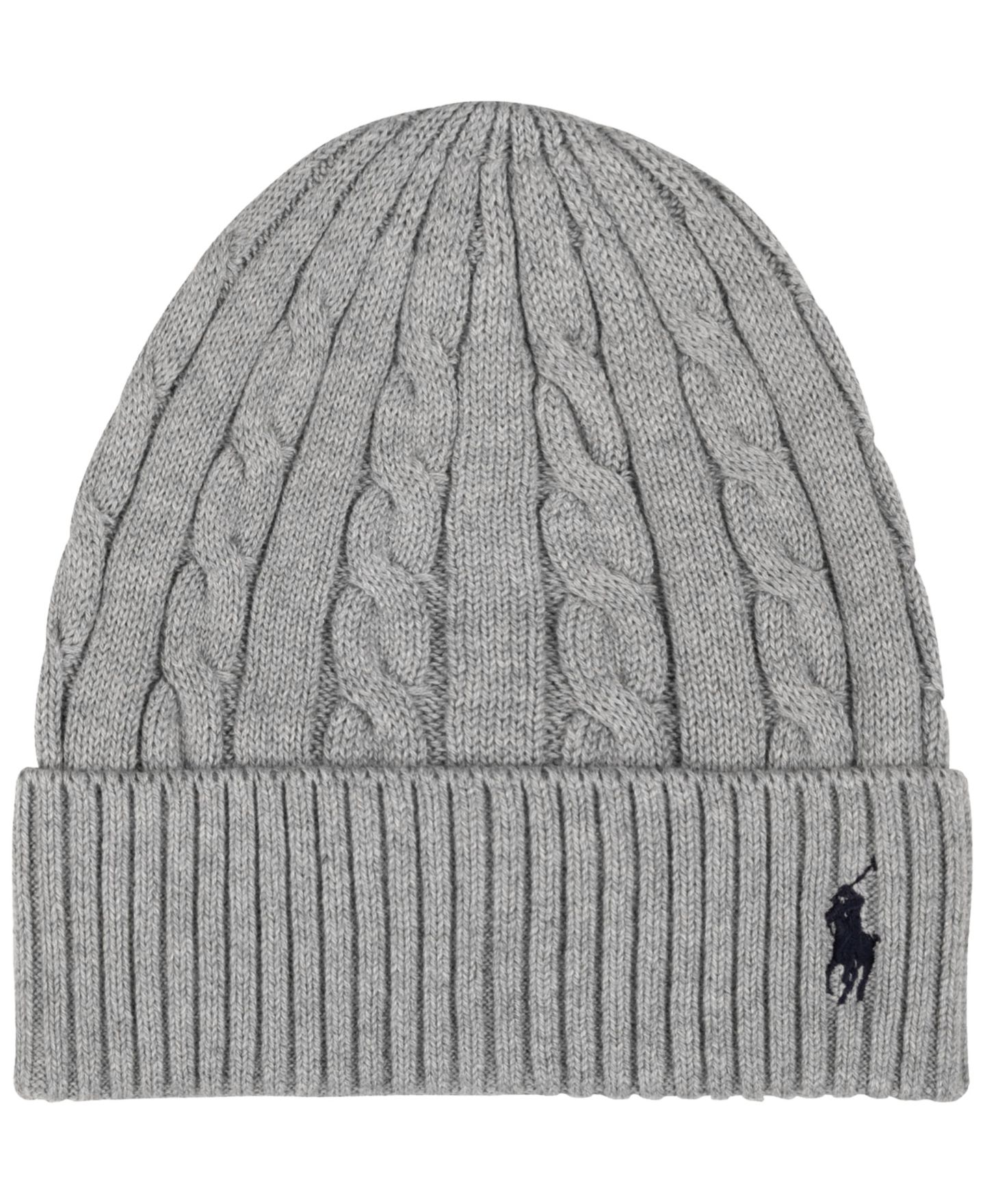 Мужская шапка Polo Ralph Lauren Cashmere Cable Beanie Hat, цвет: Меланжевый — фото 1