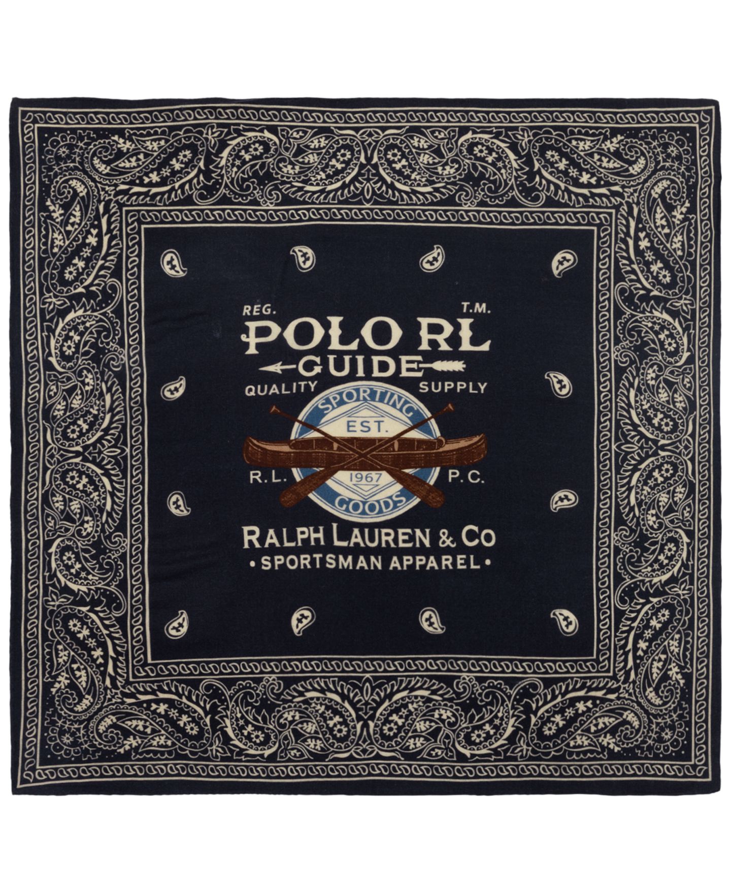 Мужские перчатки Polo Ralph Lauren Wool Blend Sportsman Bandana, цвет: Тёмно-синий разноцветный — фото 1