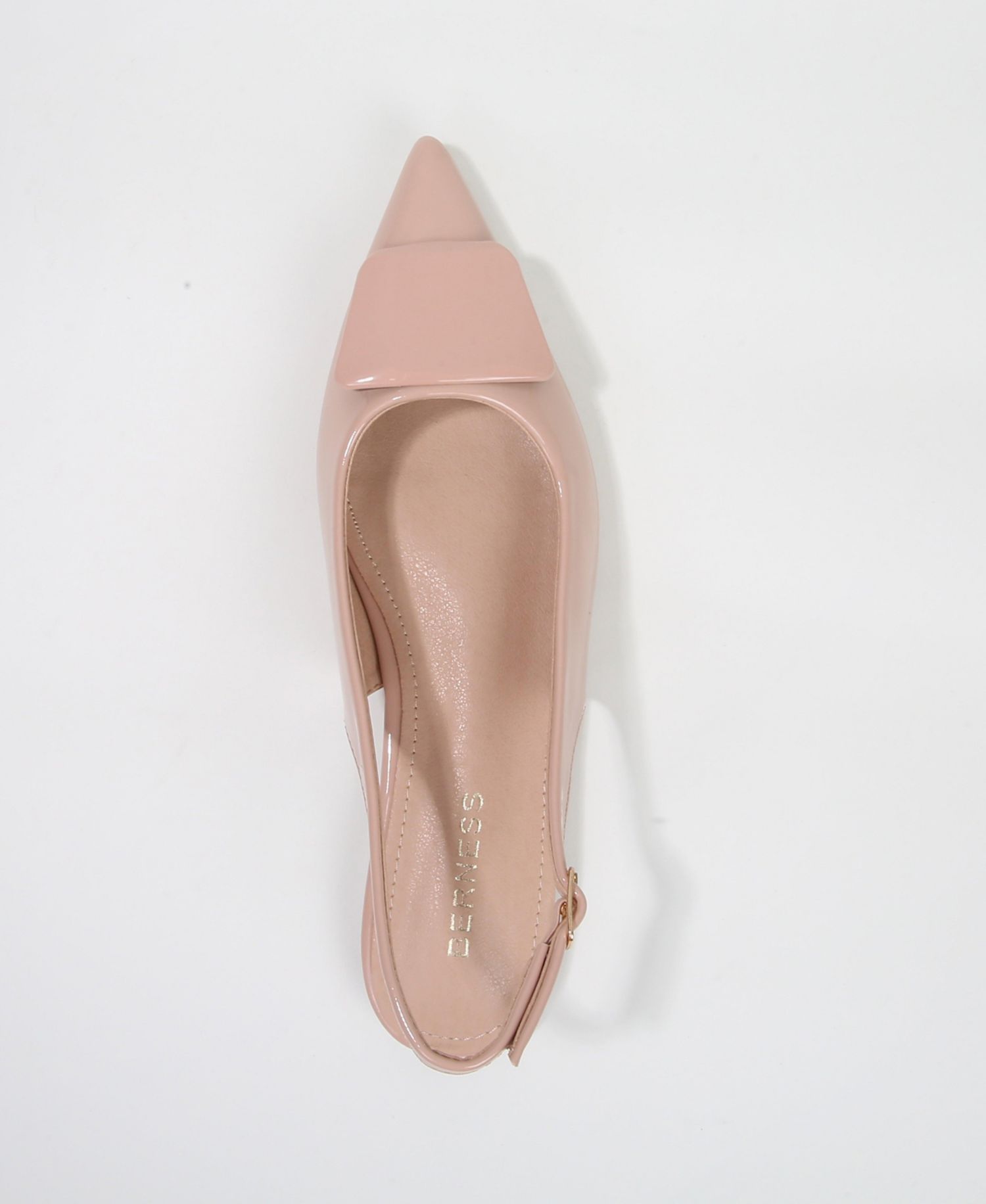 Women's Blanca Patent Slingback Flats with Geometric Accent