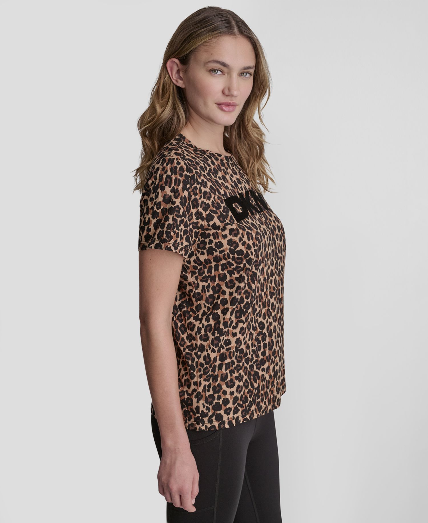 Women's Foil Logo Leopard Crewneck T-Shirt