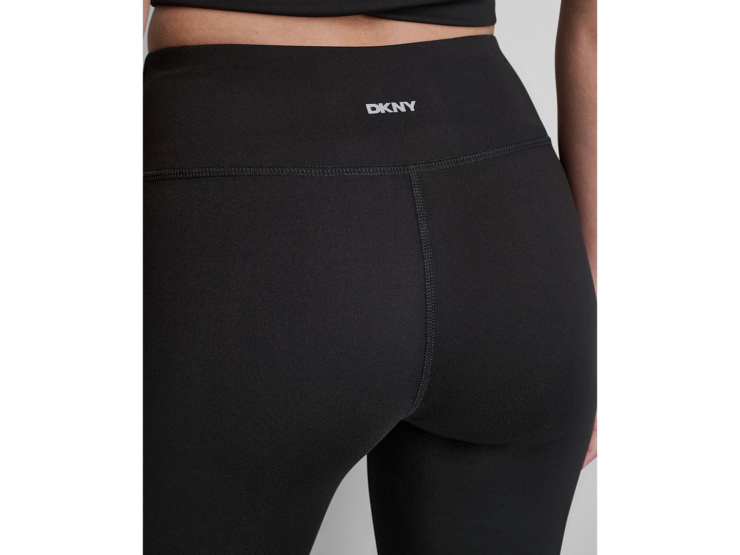 Женские леггинсы DKNY Sport Side-Stripe High-Rise Flared, цвет: Чёрный / Сливочный — фото 6