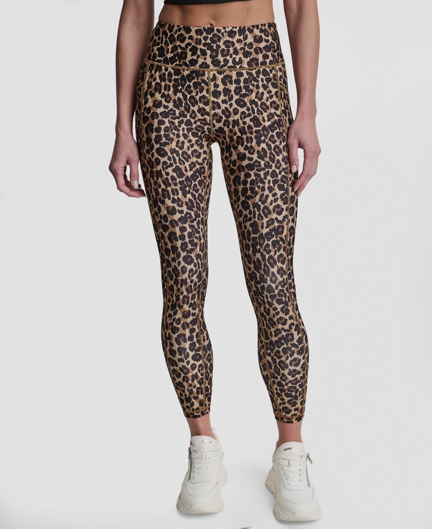 DKNY Women's Printed High-Wasit Fitness Tights Pants