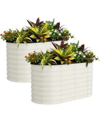 2-Pack 4x2x2FT Galvanized Raised Garden Bed, Metal Planter Boxes for Vegetables Flowers Herbs, Rust-Resistant Outdoor Garden Beds