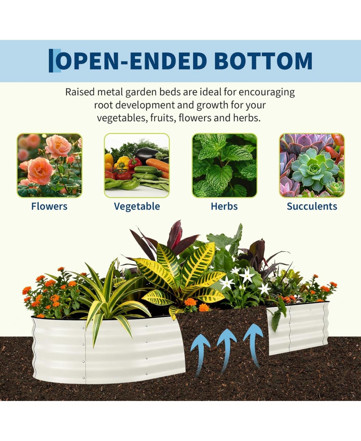 Xo 2-Pack 8x2x1.5FT Galvanized Raised Garden Bed, Metal Planter Boxes for Vegetables Flowers Herbs