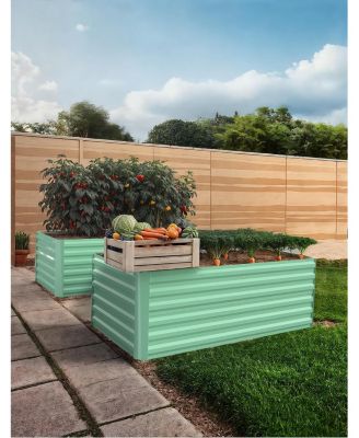 2-Pack 6x3x2FT Galvanized Raised Garden Bed, Deep Metal Planter Boxes for Vegetables Herbs Flowers, Outdoor Gardening Kit