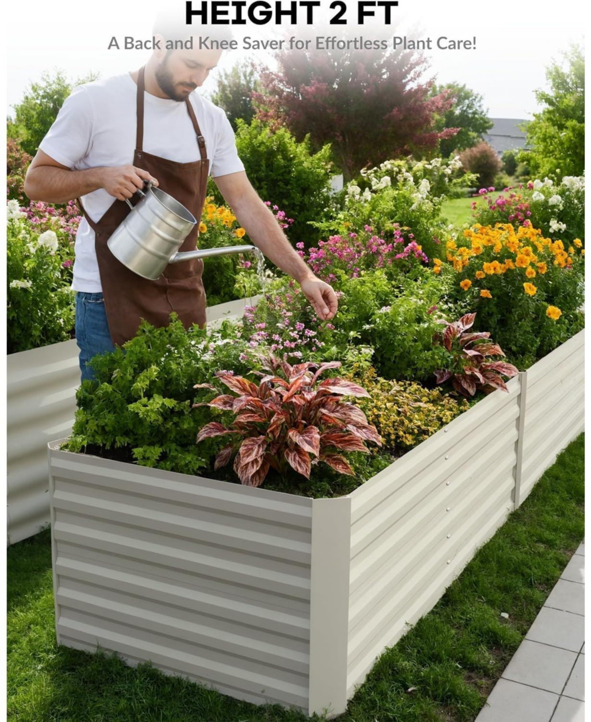 Xo 2-Pack 6x3x2FT Metal Raised Garden Bed, Heavy Duty Planter Boxes for Vegetables Herbs Flowers, Outdoor Garden Bed