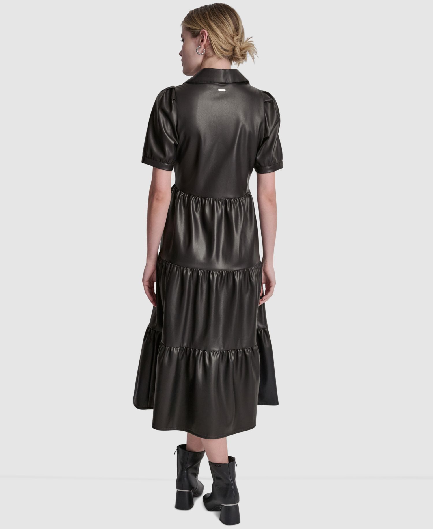 Women's Button-Front Tiered Dress