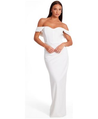 Women's Scuba Crepe Corset Maxi Dress