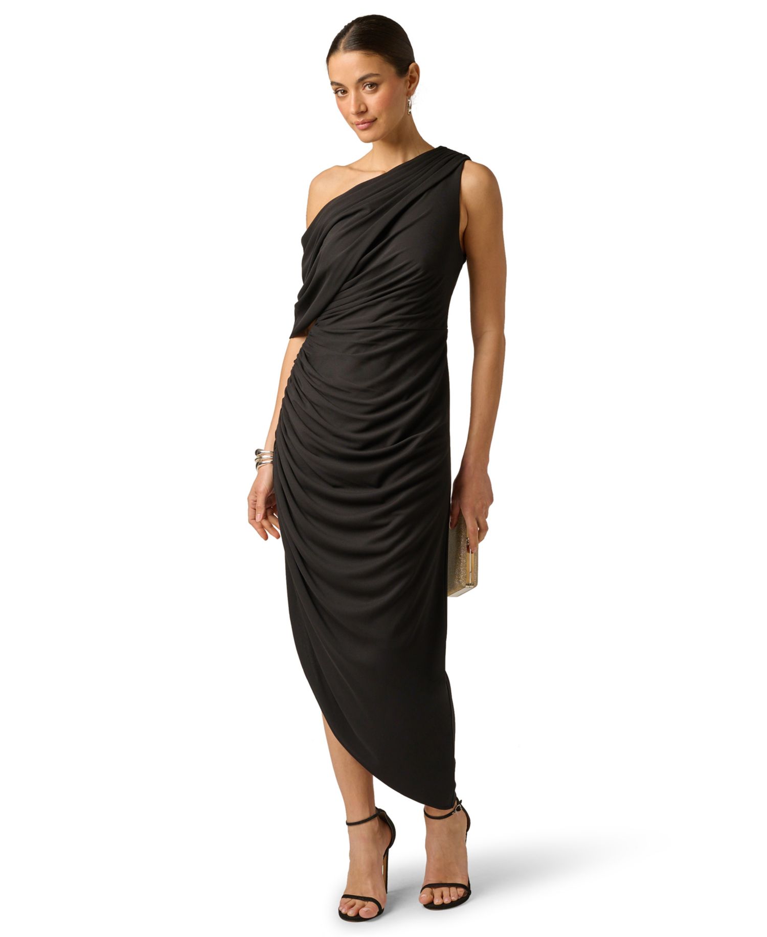 Women's One-Shoulder Ruched Long Dress