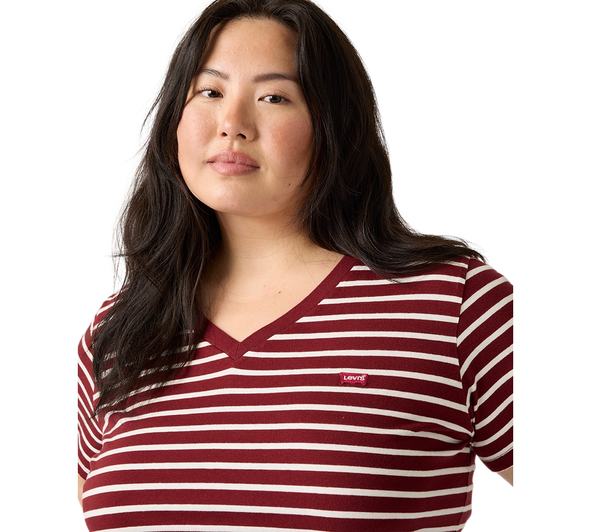 Levi's Plus Perfect Cotton V-Neck Short-Sleeve T-Shirt