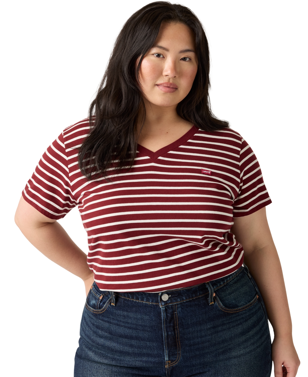 Levi's Plus Perfect Cotton V-Neck Short-Sleeve T-Shirt