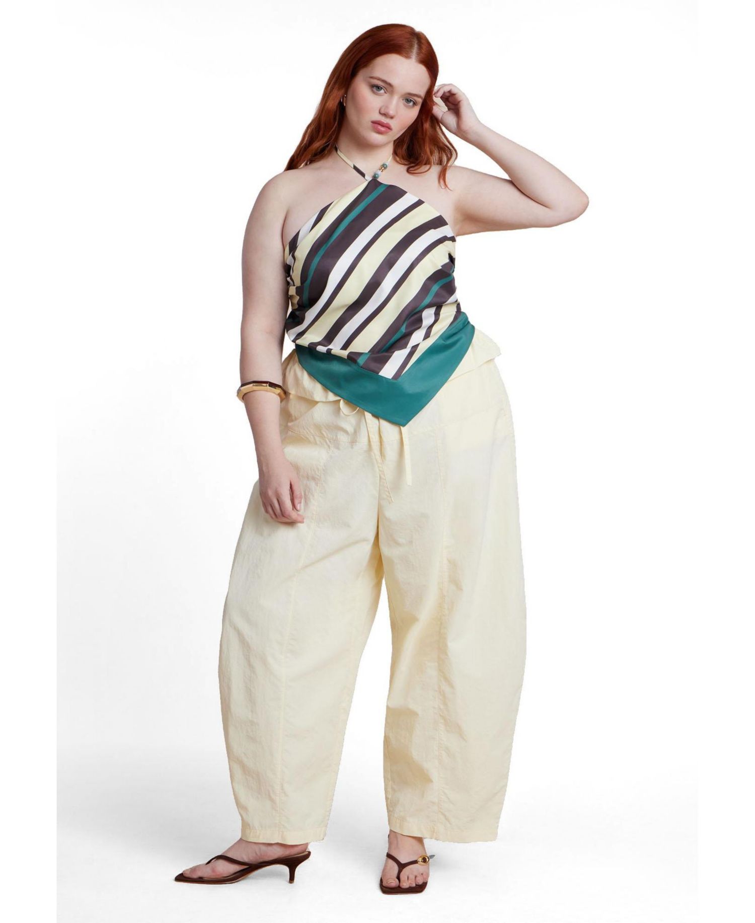 Plus Size Foldover Tie Waist Pant