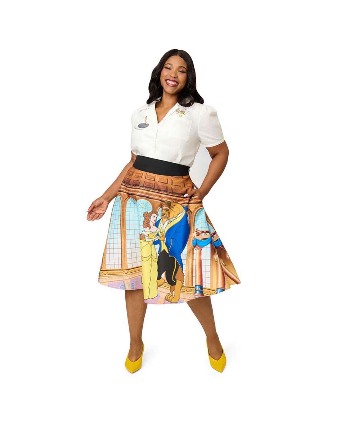 Unique Vintage Plus Retro Style High Waist Vivien Swing Skirt