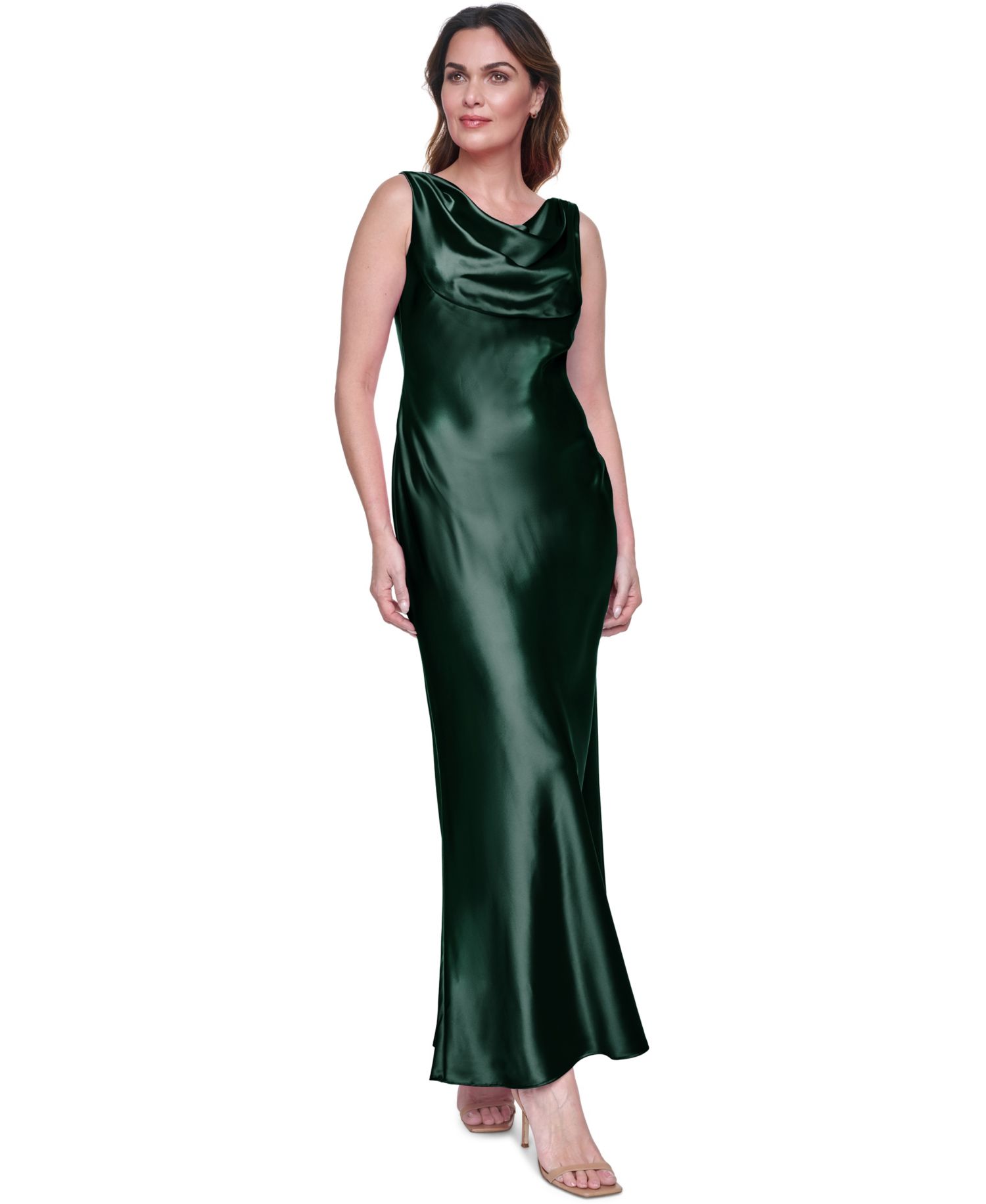 Women's Sleeveless Cowl Neck Ball Gown