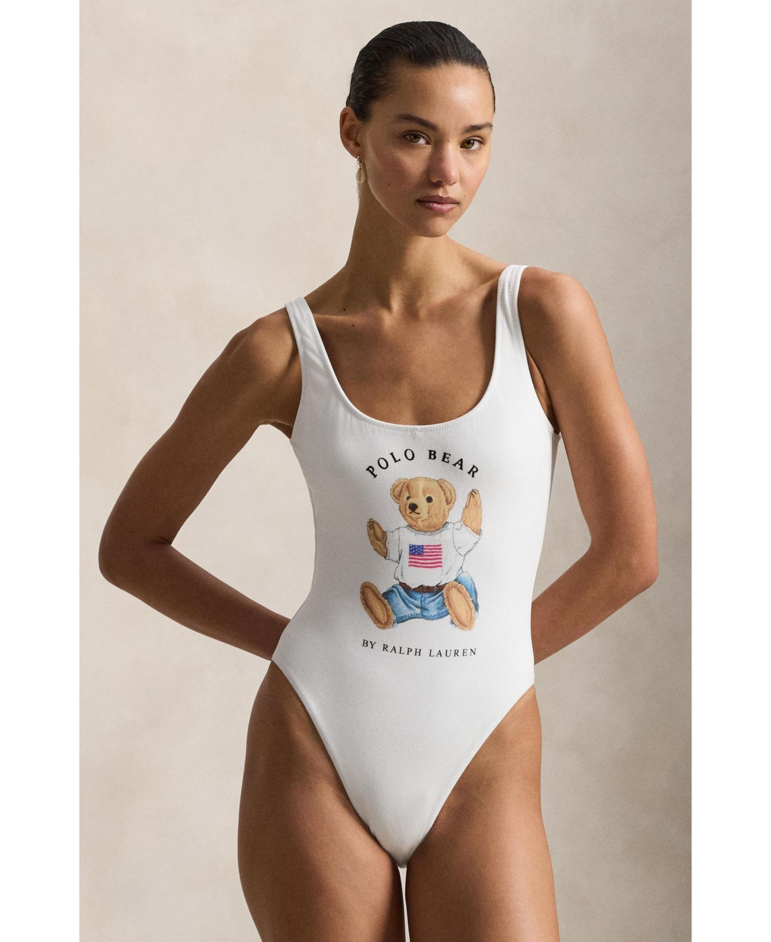 Women's Polo Bear Tank One-Piece Swimsuit