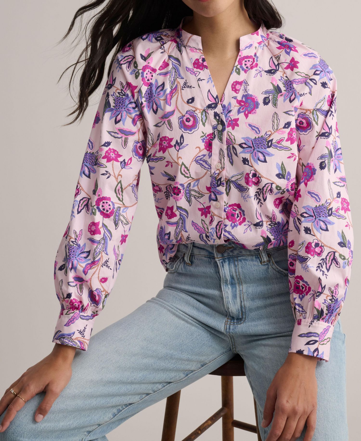Women's Stretch Cotton Paisley Elaine Shirt