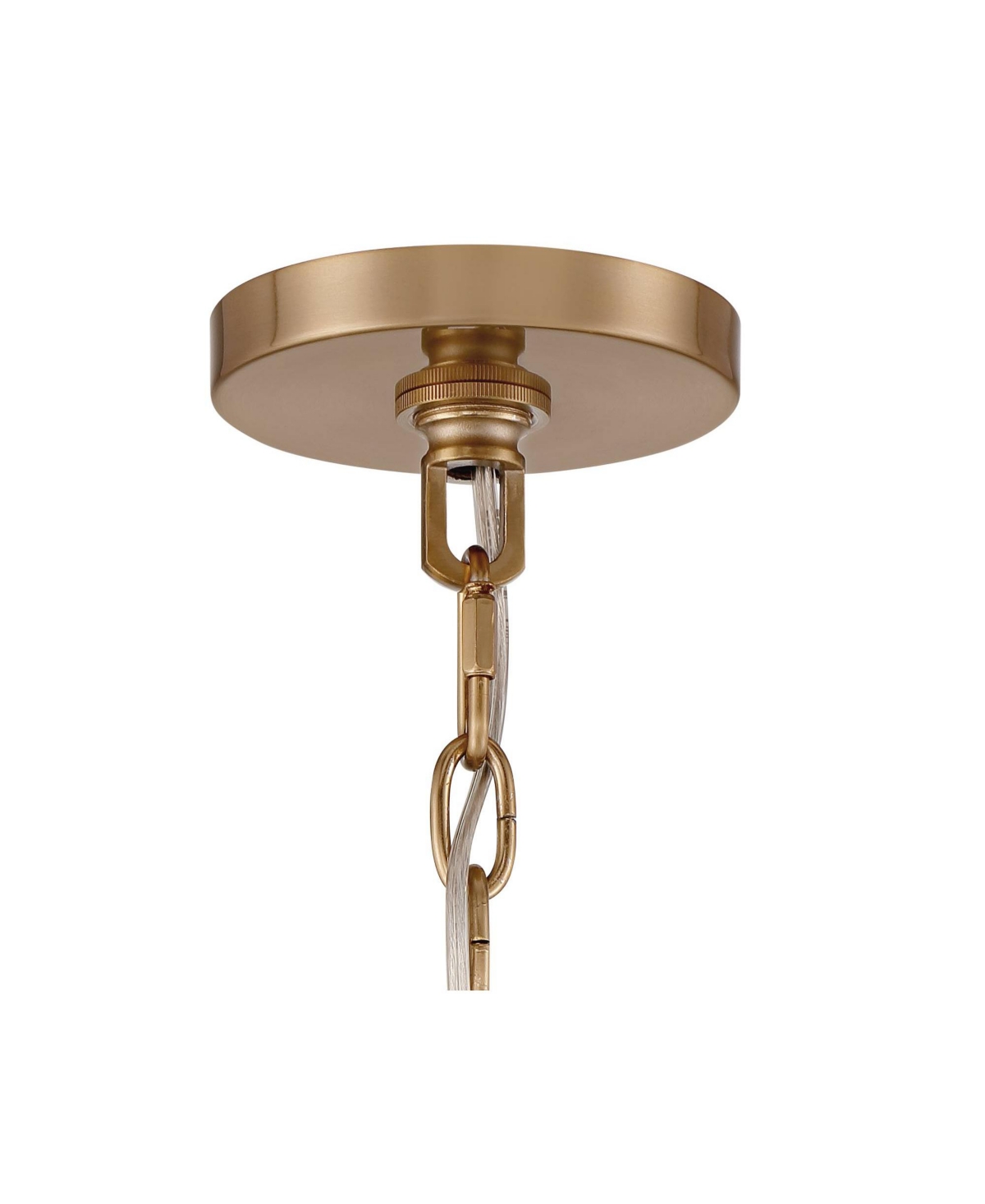 Franklin Iron Works Marinec 42inch Wide Soft Gold 8-Light Chandelier with Cream Shades