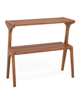 2 Tier Sofa Side Table with Storage Shelf for Living Room